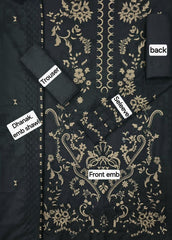 Dhanak Embroidered 3-Piece Suit with Matching Dhanak Embroidered Dupatta