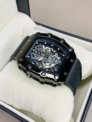 POEDGAR - Black Belt Skeleton Watch